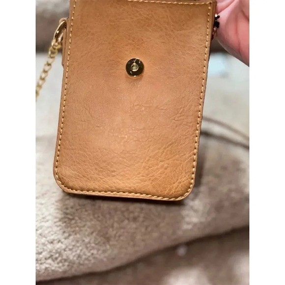 Emperia Vegan Leather Mini Crossbody Bag Brown with Tassel Adjustable Strap - Picture 5 of 9